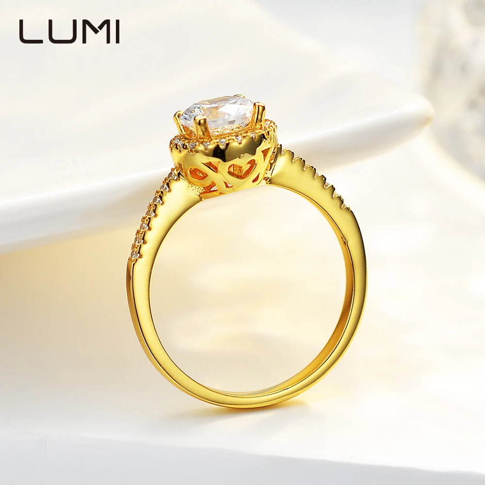 

2025 New Plated 14K Gold 1cctw Round Moissanite Lady Ring Luxury Style Promise Anniversary Bands for Unisex Gift