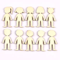 20pcs 20x49mm Boy and Girl Pattern Natural Wooden Chips Scrapbooking Carft for Home Decoration Diy Embellishments cp3417