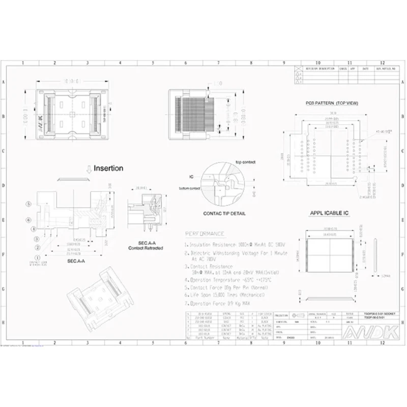 Chip Programmer Adapter TSOP56-0.5 IC354-0562-010 IC Programmer Socket Converter Adapter Module IC Test Socket Converter