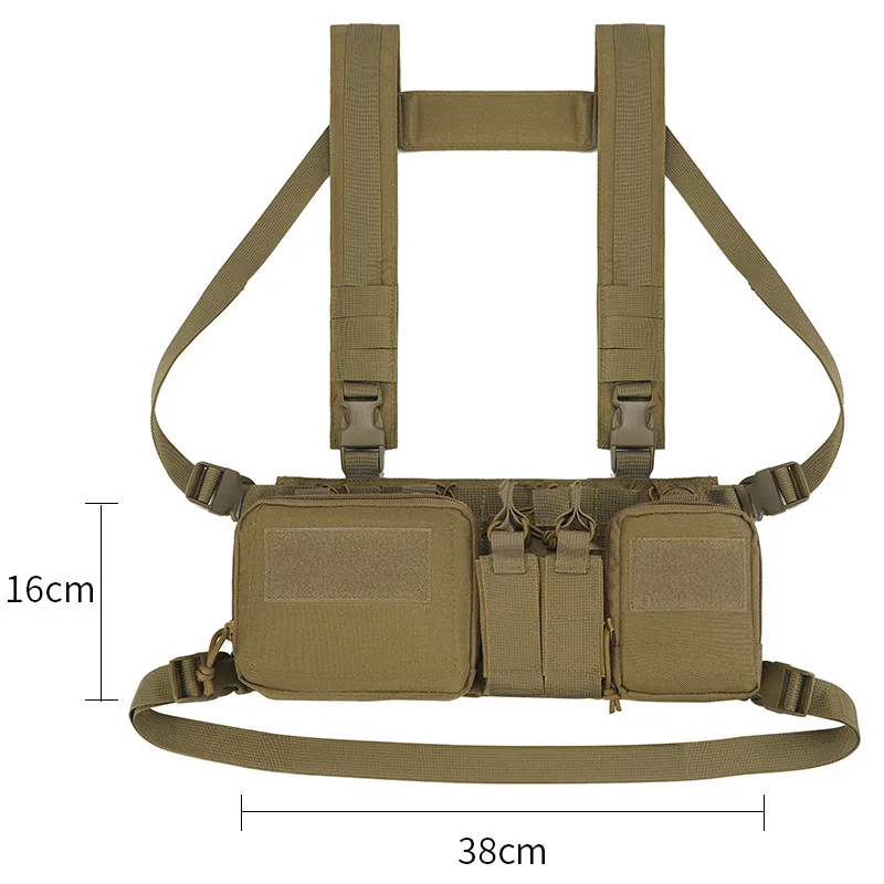 Imagem -03 - Tactical Peito Rig Vest Coletes de Combate Paintball Multi-bolso cs Field Training Vest Ajustável