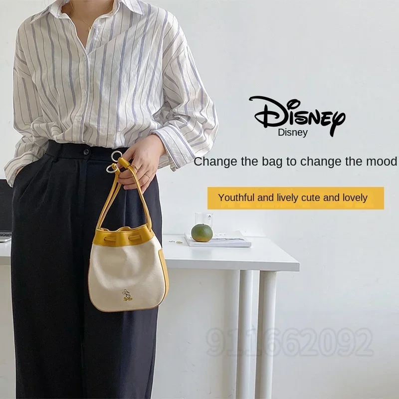 Disney Mickey Original New Women's Shoulder Oblique Bag Cartoon Fashion Women's Shoulder Bag Luxury Brand Canvas Handbag