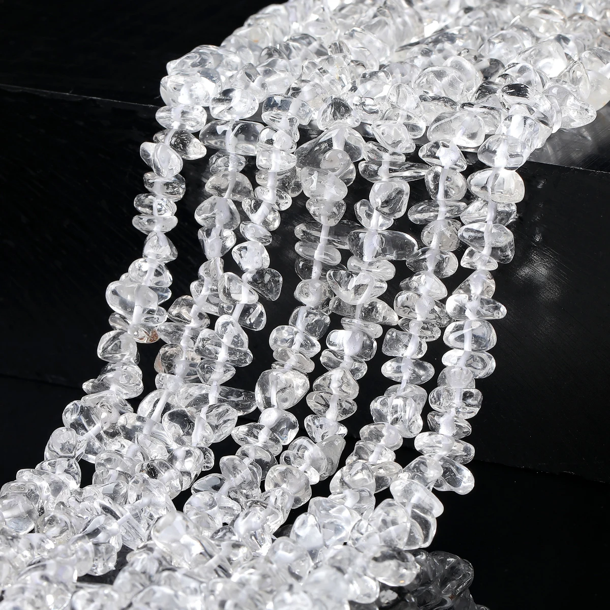 JD High Quality Natural White Crystal Crushed Stone Beads Wholesale Bracelet Necklace Accessories for Jewelry Making