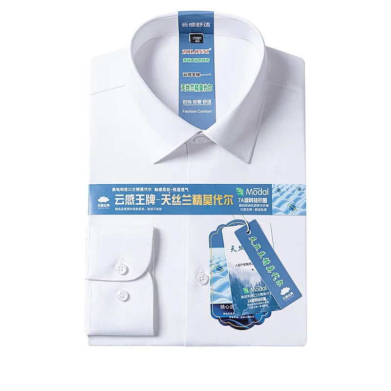 6XL 7XL 8XL Office Work white Men Shirts Long Sleeve Casual business casual solid color Men Shirts Men Long Sleeve Camisa Social