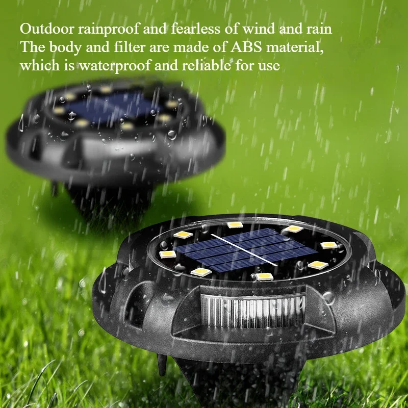 New LED Solar Underground Light Side Illumination Outdoor Waterproof Courtyard Garden Lawn Decorative Atmosphere Plug in Light