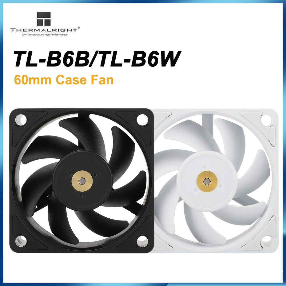 Thermalright TL-B6W พัดลมเคสคอมพิวเตอร์ตั้งโต๊ะ S-FDB แบริ่ง V2 60มม. 4Pin PWM เงียบ CPU พัดลมคูลเลอร์