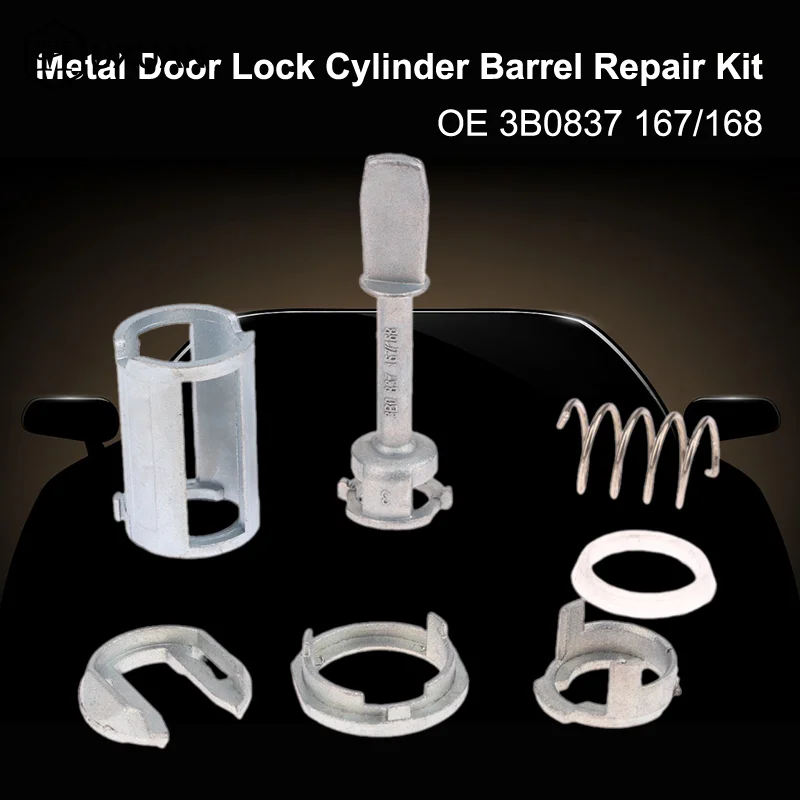 

7Pcs Metal Door Lock Cylinder Barrel Repair Kit OE 3B0 837 167/168 For Car Lock Cylinder Accessories