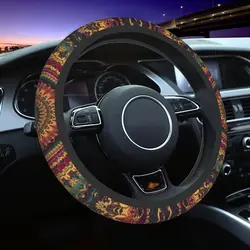 38cm Car Steering Wheel Cover Mandala Elastic Bohemian Boho Braid On The Steering Wheel Cover Case Car Accessories