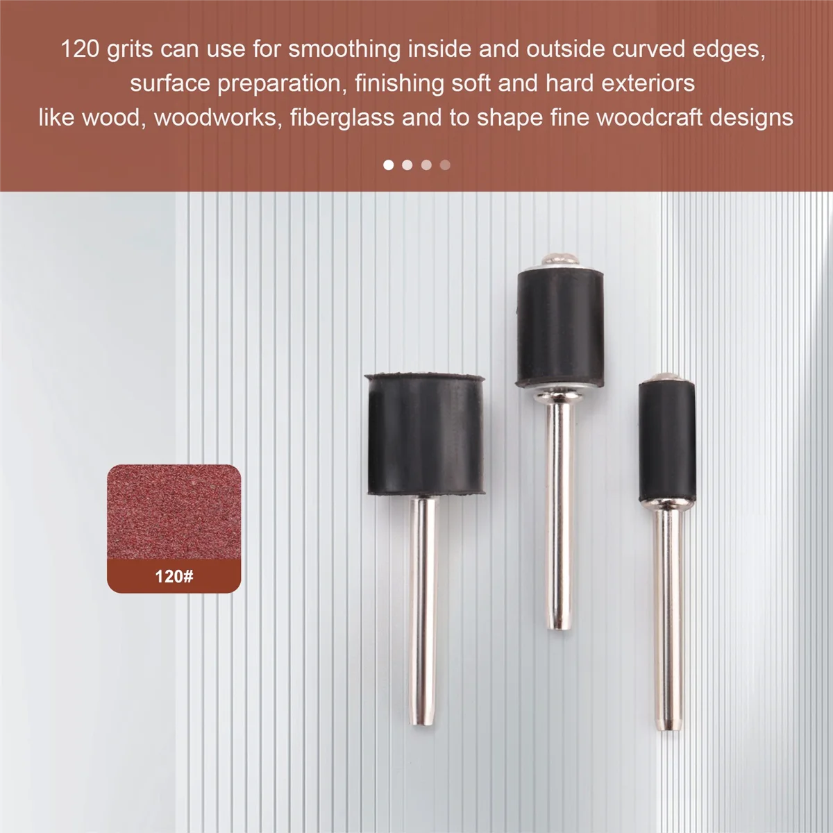 مجموعة طبلة ABJY مكونة من 66 قطعة تتضمن 60 قطعة من أشرطة الصنفرة و6 قطع من مماسك الطبل