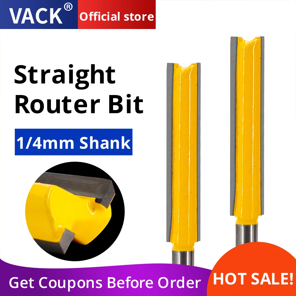 Vack-long Straight Router Bit Fresa de Madeira Trimmer End Mill Cnc Cutting Ferramentas para Madeira 48 mm Shank 6.35 mm 50 mm 63 mm 76 mm