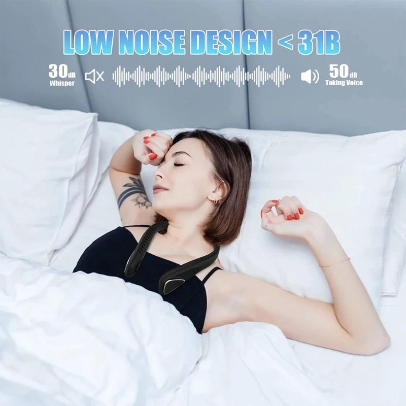 مروحة رقبة شخصية محمولة بلا شفرات ، مراوح بدون استخدام اليدين ، قابلة لإعادة الشحن ، تبريد ° ، الصيف ، رياضة خارجية ، ومناسب ، 3 سرعات