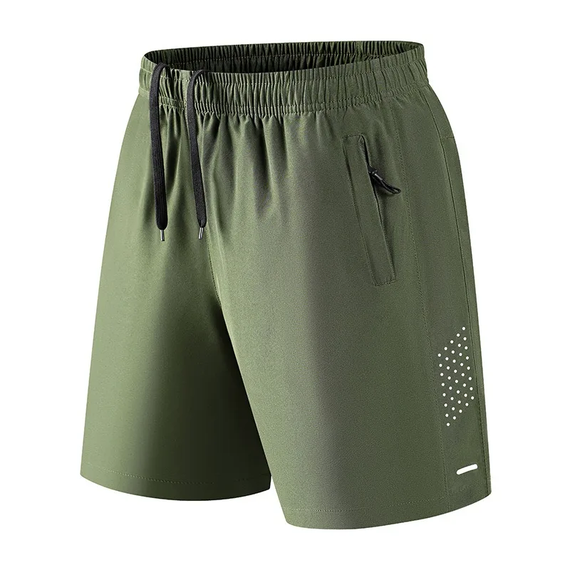 

Men's Quick Dry Athletic Shorts Breathable Running Training 5 Inch Shorts with Zipper Pockets