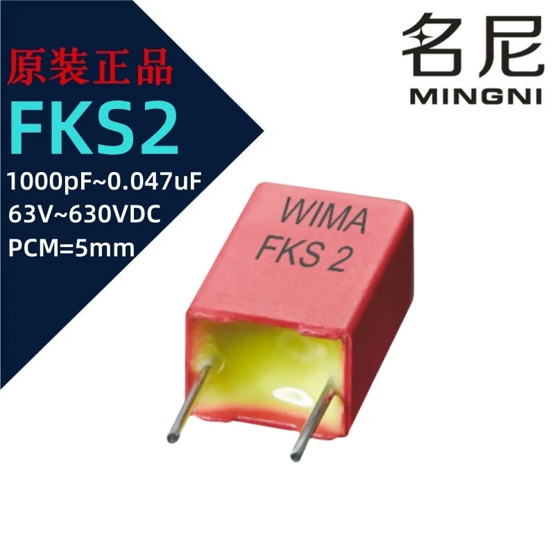 10Pcs New WIMA FKS2 100V 6800pF 6.8nF 682J 682K ±5% ±10% PCM5mm FKS2D016801A00JSSD FKS2D016801A00KSSD Polyester (PET) Capacitors