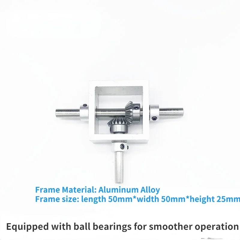 90-degree Right-angle Drive Reversing Bevel Gear Box Aluminum Frame Micro-miniature Angler 1 To 1 T-type Mechanical Module