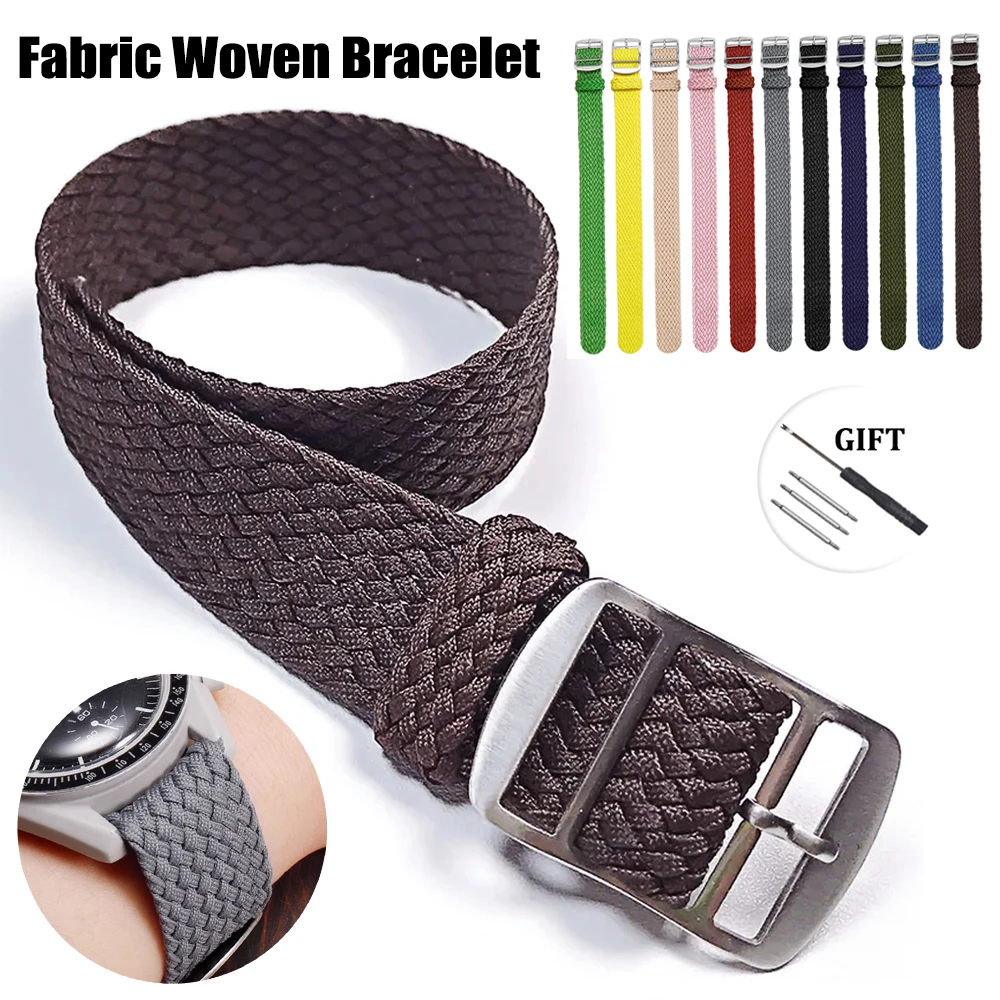 Fabric Woven Bracelet for Perlon14 16 18mm for Omega Seamaster007 20mm 22mm for Rolex for Tudor Watch Band Nylon Strap Wristband