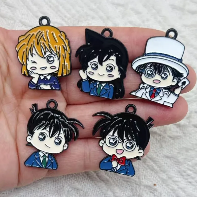 10pcs Cartoon Anime Charm for Jewelry Making Enamel Necklace Earring Bracelet Pendant Diy Accessories Alloy Metal Black Plated