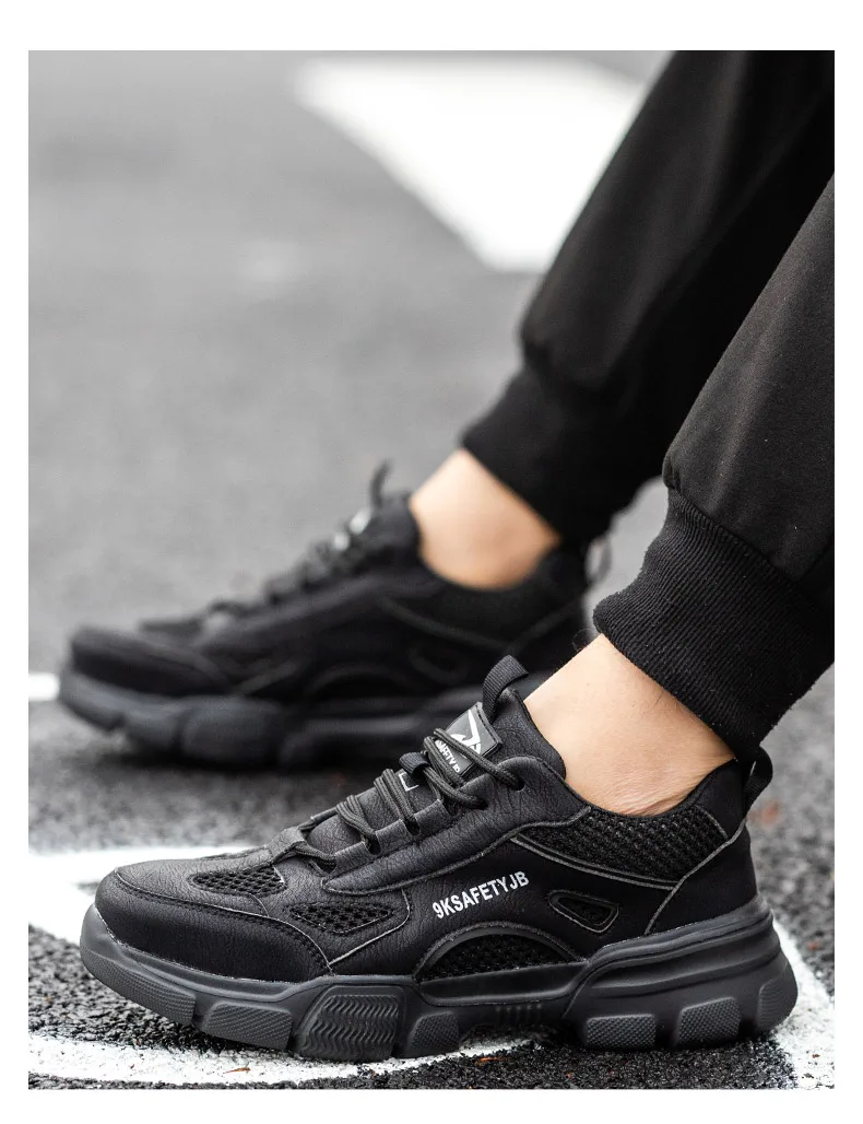 Arbeits schuhe hohl atmungsaktiv Stahl Zehen stiefel leichte Sicherheits arbeits schuhe rutsch fest für Männer Frauen männliche Arbeit Sneaker – Detail 20