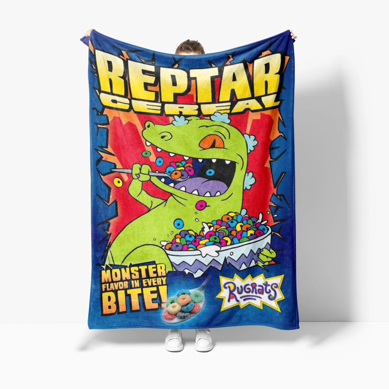 Reptar Rugrats Dinosaur Throw Blanket All-Season Comfort Soft Blankets Comfortable Blanket, Perfect for Sofa Bed and Travel