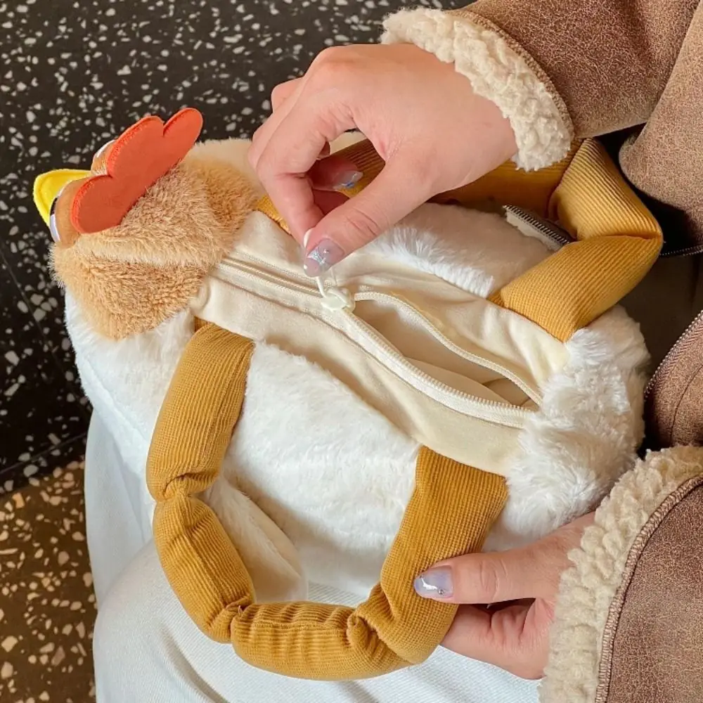 Chicken Purse Bag Large-Capacity Plush Chicken Bag Fashion Soft Hen Shape Plush Bag White Funny Cute Chicken Handbags Bags Kids