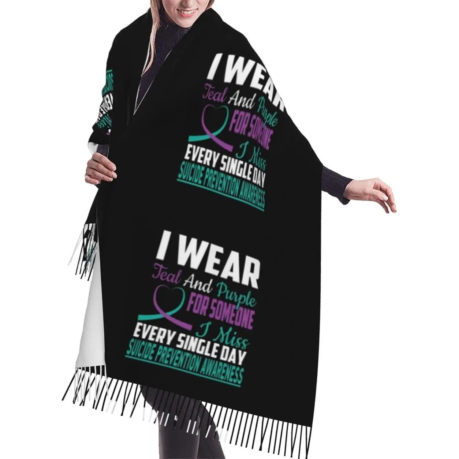 

Я ношу бирюзовый и фиолетовый шарф с кисточками, модные шарфы с бахромой, классический зимний теплый шарф-шаль, подарки