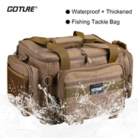 Goture-Bolsa de aparejos de pesca 600D resistente al agua, bolsos de hombro gruesos de gran capacidad para acampar, bolsa de almacenamiento de equipo de pesca, regalos para hombres