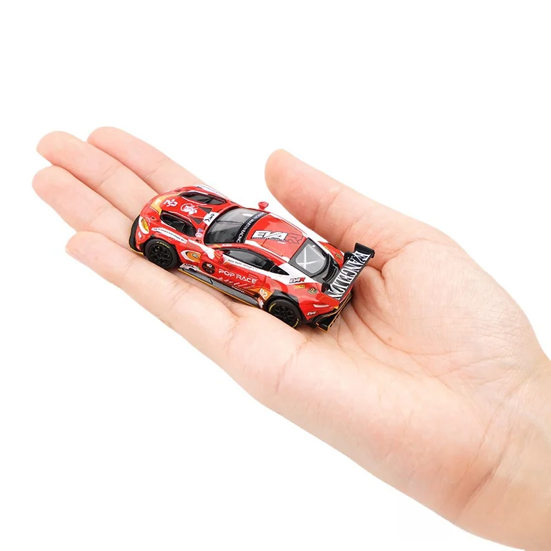 XCARTOYS POPRACE 1/64 Diecast alloy car model toys Aston Martin -EVA02 Red Collection decoration pieces for children\'s gifts.