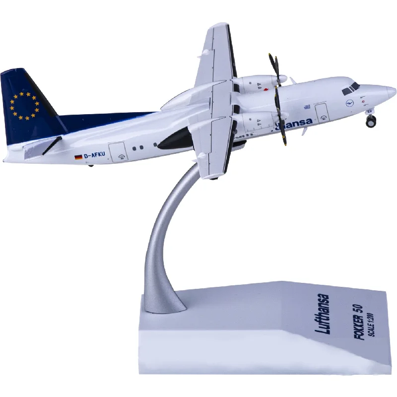 JC Wings Diecast 1:200 Scale SA2022 Lufthansa Fokker 50 D-AFKU Aircraft Simulation Alloy Finished Souvenir Collection Toy Gift