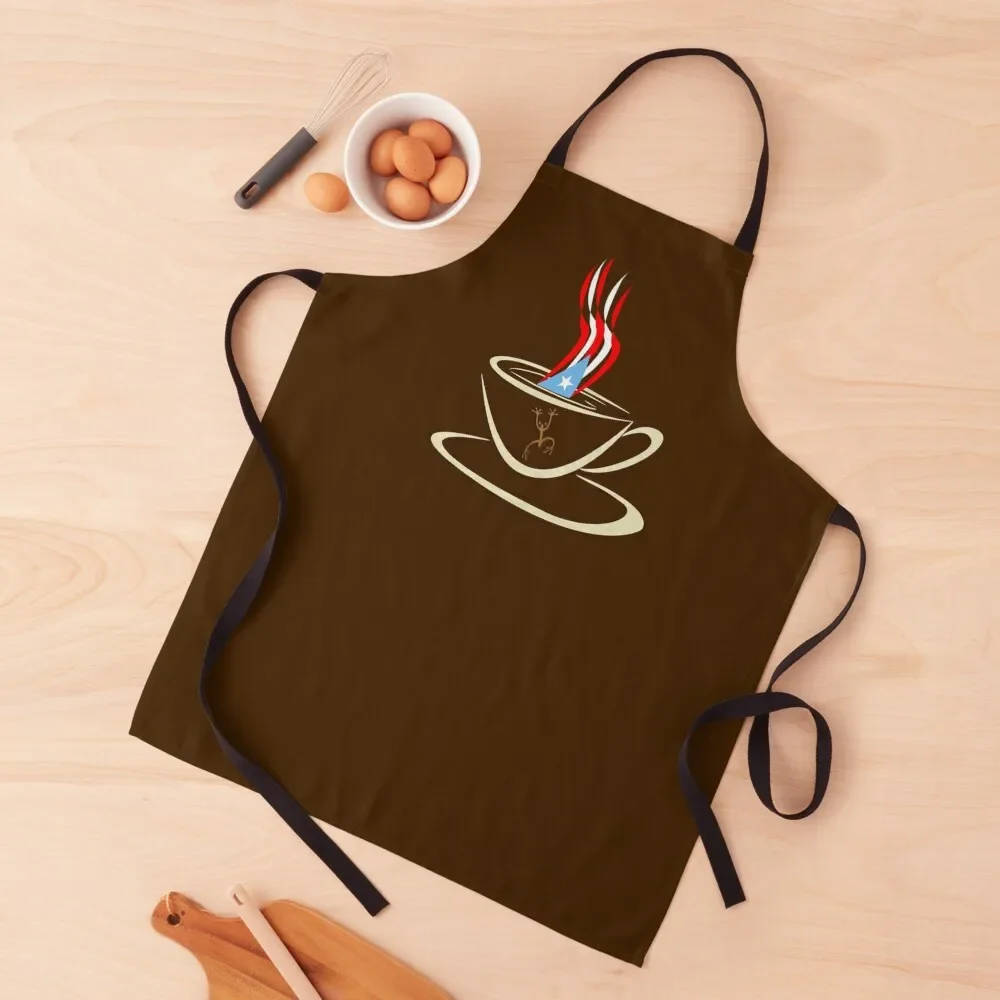 

Puerto Rican Flag and Coquí Taíno Coffee Lover Apron Chef Uniform Woman Kitchen accessories Apron