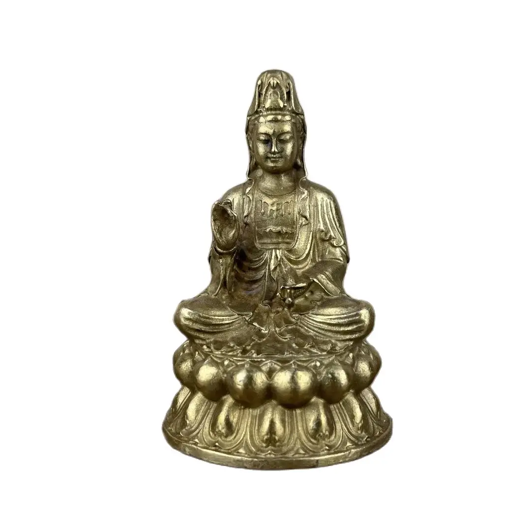 Guanyin metal statue is approximately 5.8 centimeters long, 5.2 centimeters wide, 9.3 centimeters high, and weighs approximately