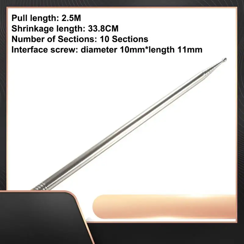 304 Stainless Steel 2.5M Whip Antenna For Pac12 JPC7 Short Wave Antenna DIY Shortwave Radios And Telescopic Antenna