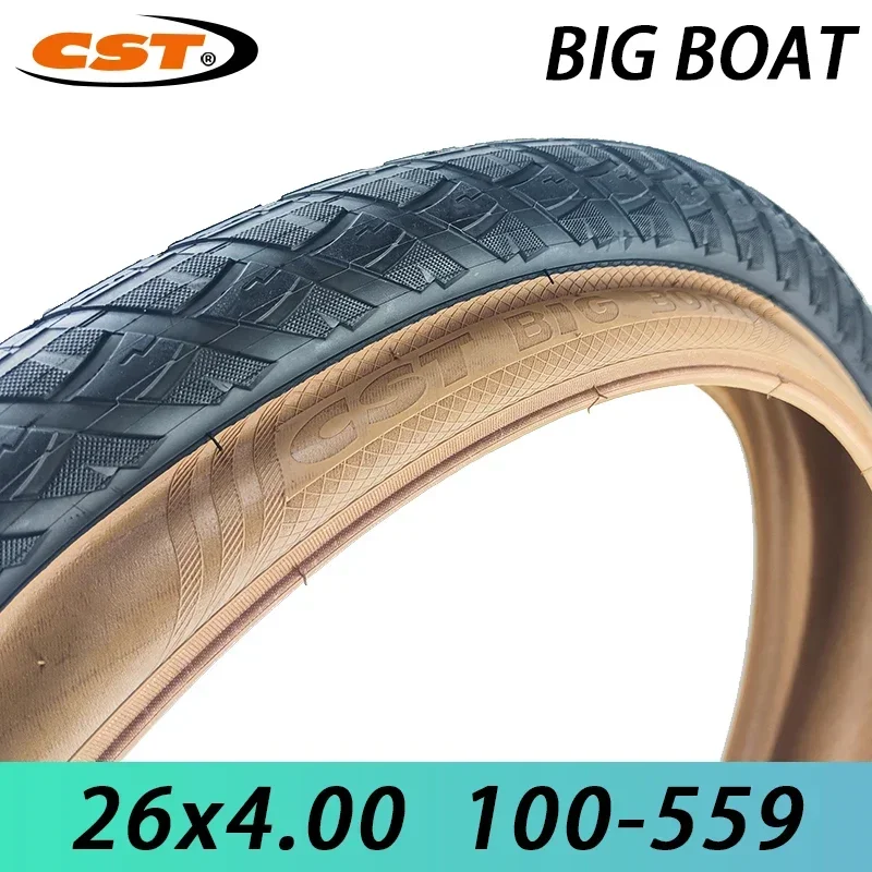 CST Original CTC-06 BIG BOAT 26 Inch 26x4.00 Brown Edge Wired Tire 60TPI MTB Bike Beach Bicycle Tire Fat Snow Bike Cycling Parts