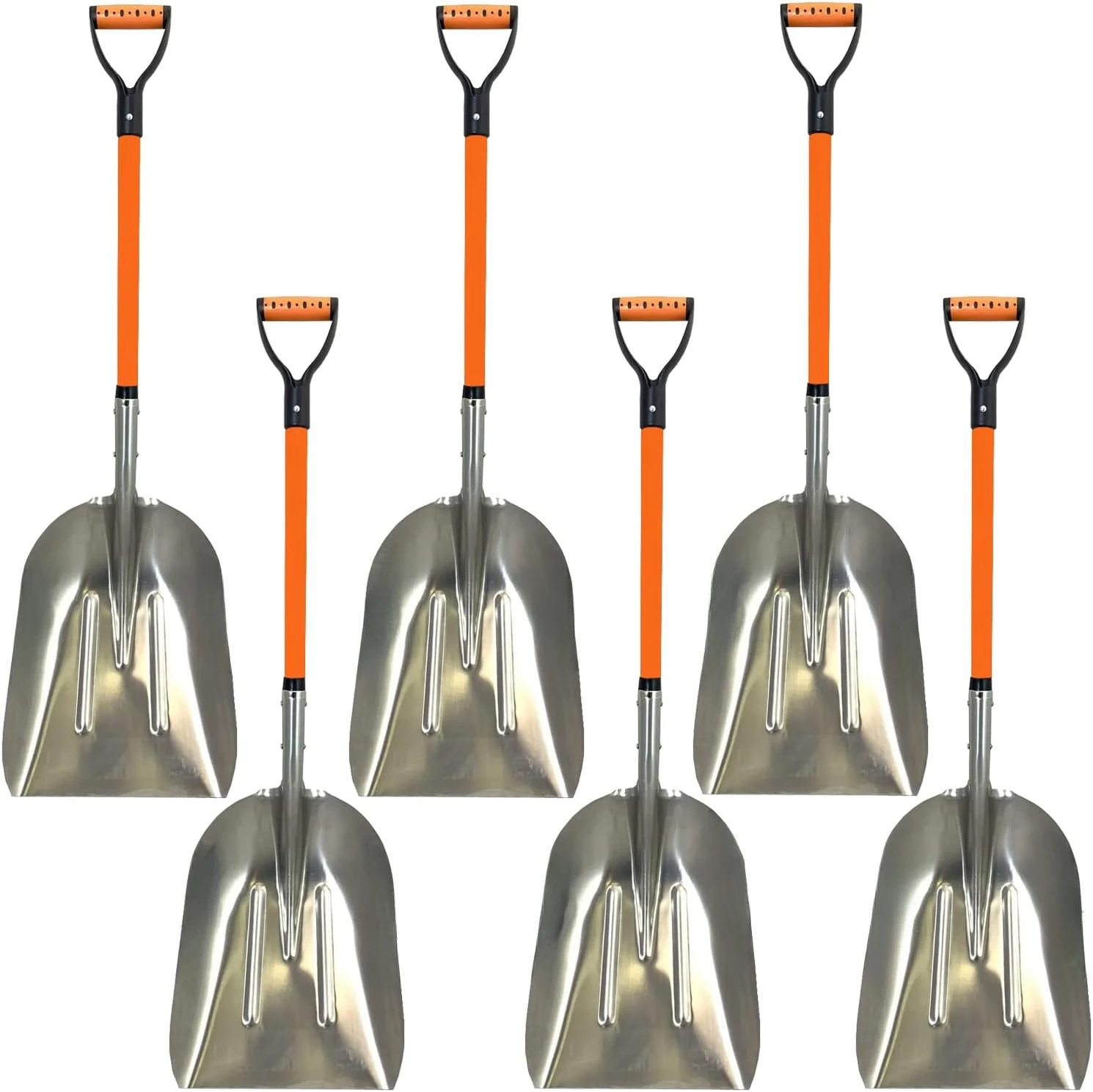 Aluminium 48 inch Snow Shovel with Large Head and Durable Handle. (Scoop Shovel, 1 Pack) (Scoop Shovel, 6 Pack)