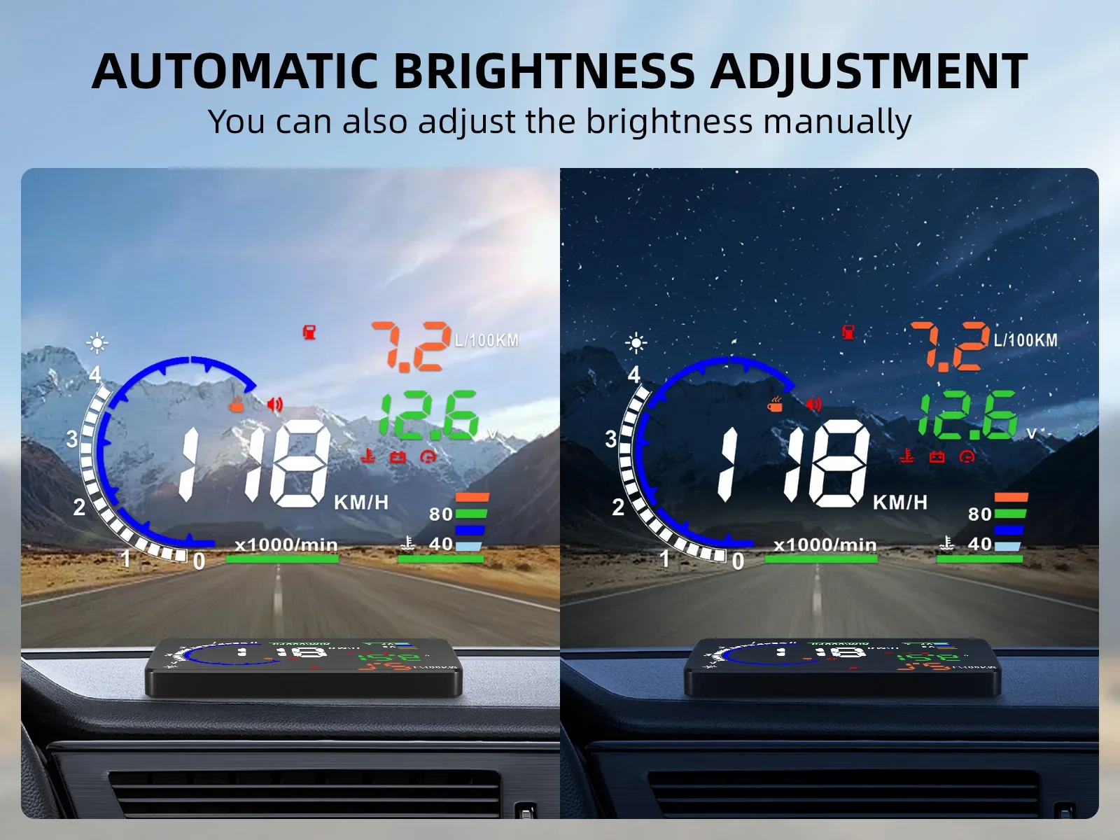 Auto Head-Up-Display RPM Tachometer A8 OBD HUD Head-up-Display Tachometer mit Geschwindigkeitswarnung Auto Elektronik Zubehör – Detail 7