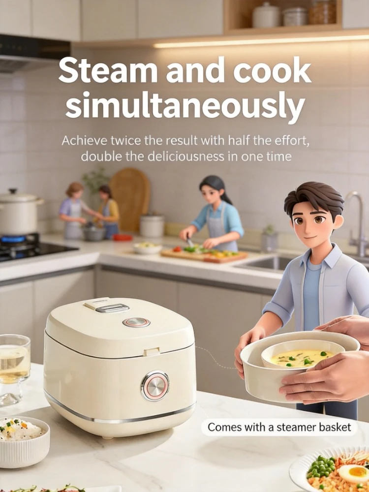 30N1.2 Household Rice Cooker, Multifunctional 0-Coated Uncoated 316 Stainless Steel Liner Flagship Electric Cooker