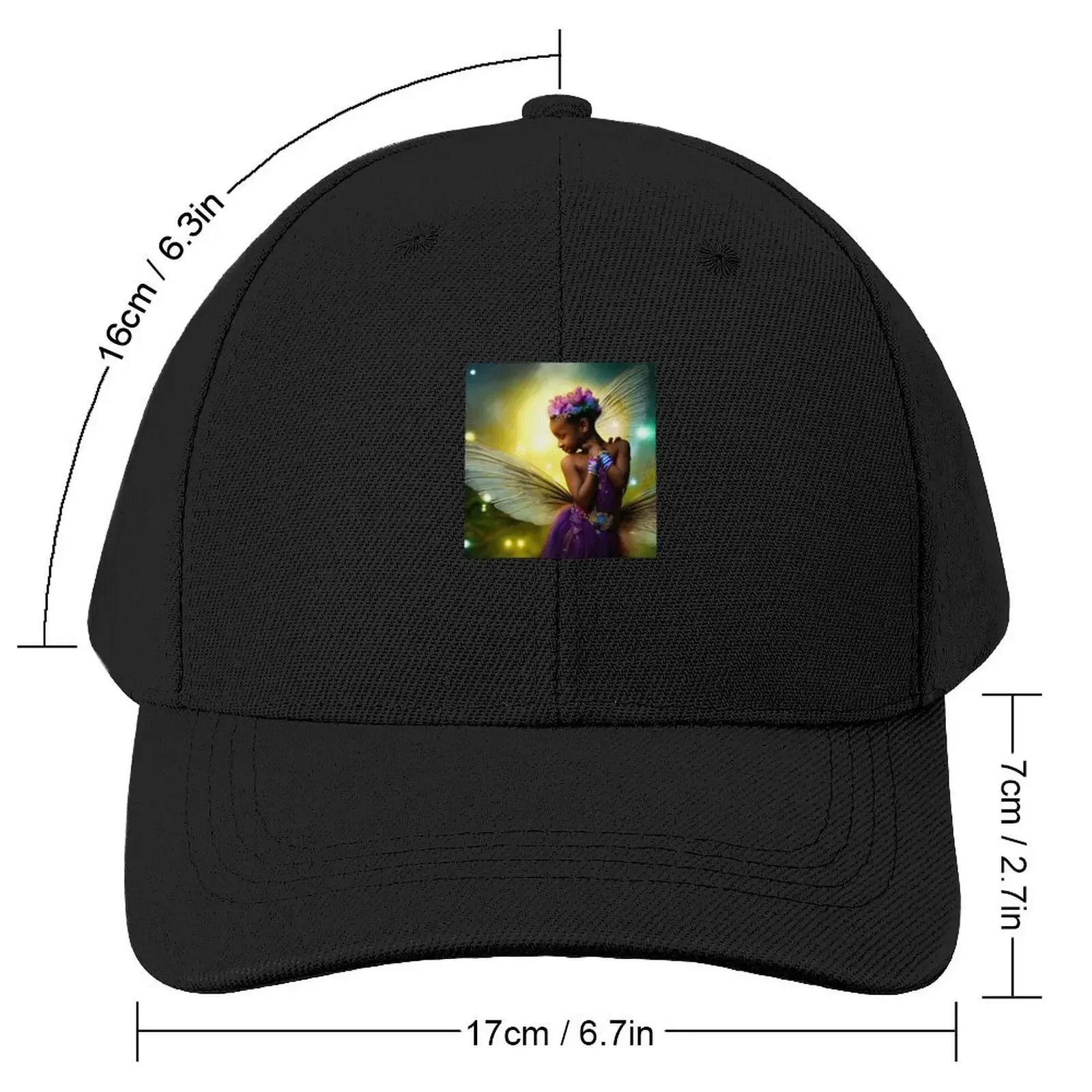 Cute African American Fairy Baseball Cap black Hood dad hat Trucker Cap Mens Women's