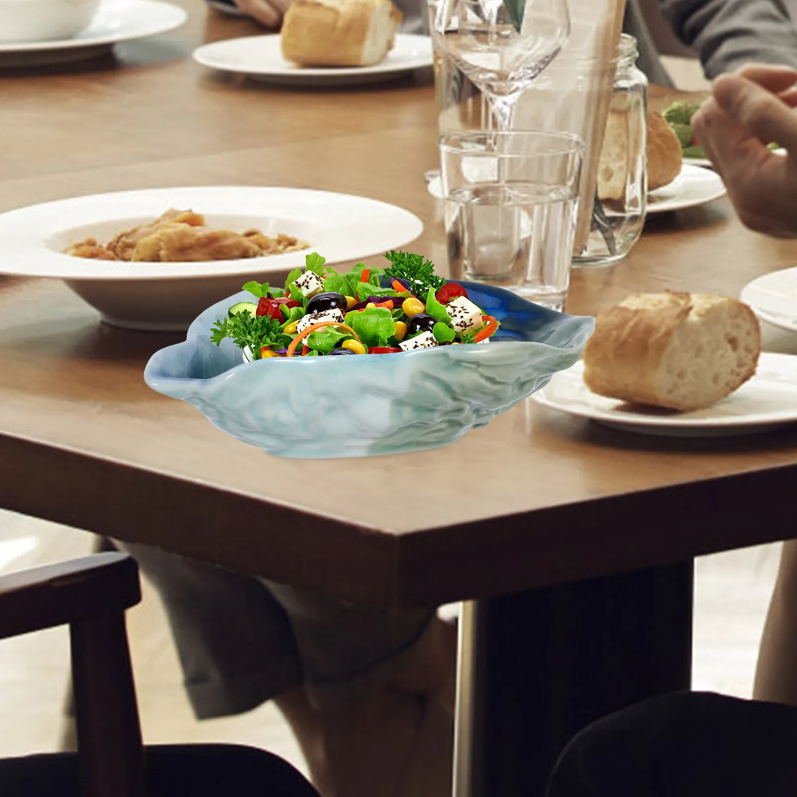 

Ceramic Oyster Shell Small Dish Decorative Fruit Salad Plate Irregular Shape Serving Plate for Dipping Sauce Dining Table