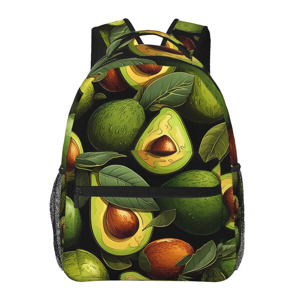 

Green Fruit Fresh Avocado Pattern Student Backpack School Bag Hiking Travel Daypack for Boys Girls Fashion Bookbag Shoulder Bags