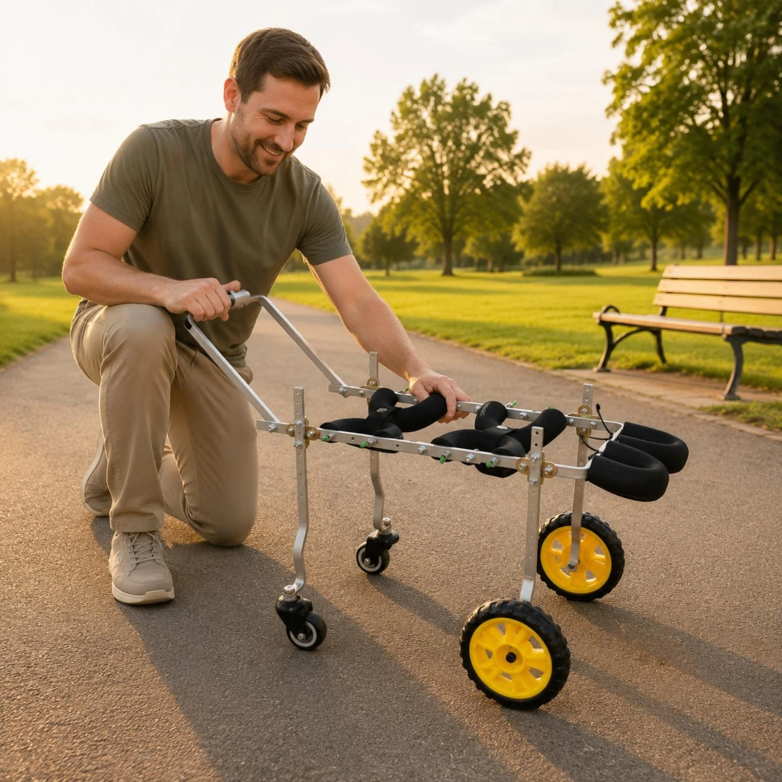 Fauteuil roulant pour chien à quatre roues, cadre léger, aide à la mobilité pour animaux de compagnie, pour la réadaptation