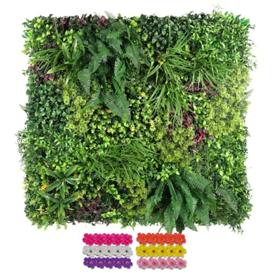 

Artificial Grass Wall Panels for Indoor Outdoor 40x40 11.09 Sq.Ft 3D Boxwood Panels Greenery Wall Backdrop for Home Living Wedd
