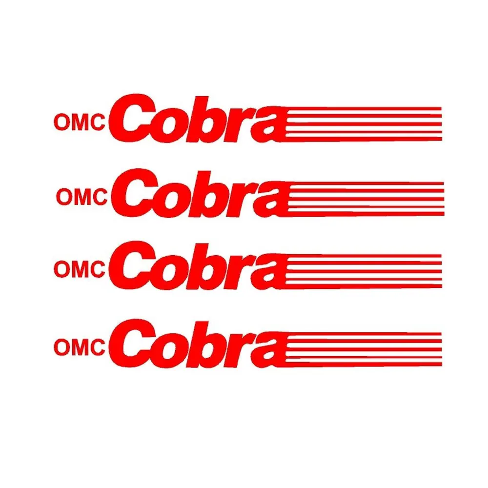 4PCS FOR OMC COBRA Boat Decal Sticker Stickers Decals Set