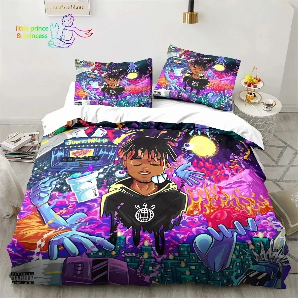 Rap Singer Juice Wrld 3D Print Bedding Set Single Twin Full Queen King Size Bed Set Adult Kid Bedroom Bedding Gift