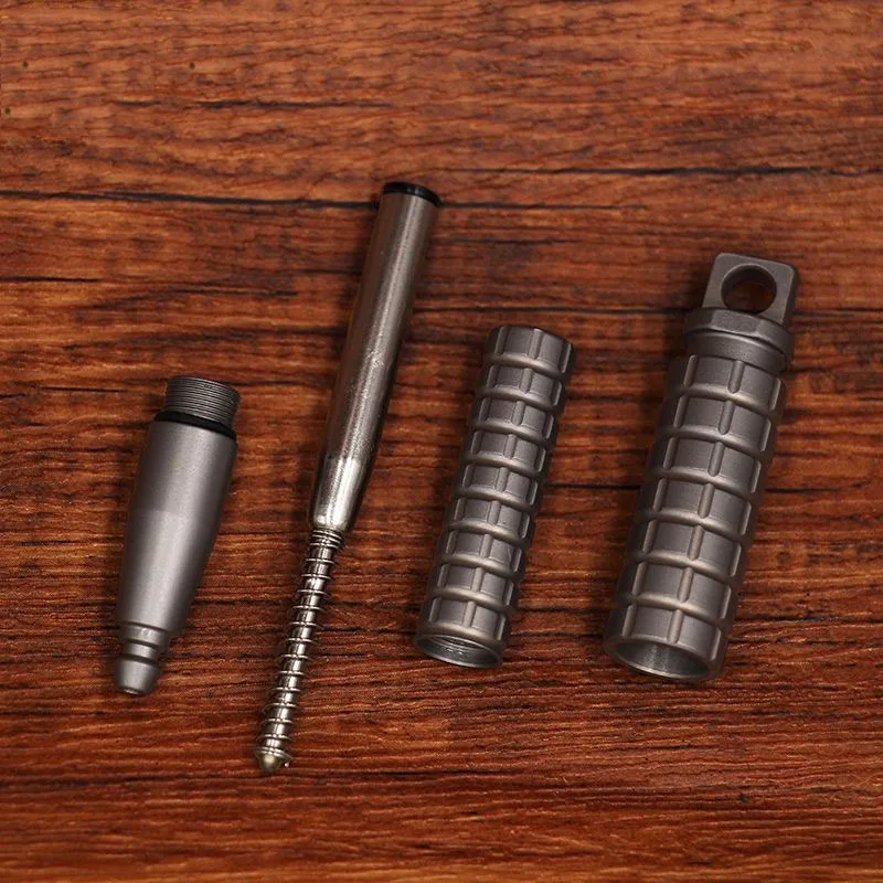 74mm TC4 Titanium Alloy Tactical Pen Necklace Pendant Portable And Compact Self Defense Portable EDC Tools Mini Signature Pen