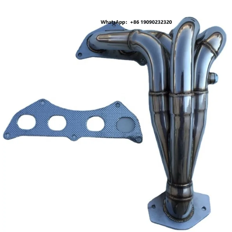 304 Stainless Steel Mirror Polished Exhaust Header New Condition 2.25 Inch Outlet 4-1 Manifold Pipe 2.5L Engine 2 Years PJJ