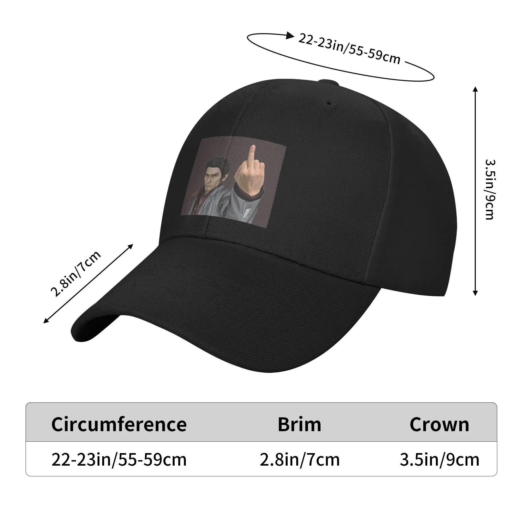 Unisex Baseball Hats Kazuma Kiryu Middle Finger Outdoor Streetwear Summer Sports Baseball Caps Hip Hop Cap Casquette Hats