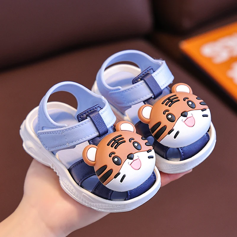 Summer Aged 0-5 Cute Cartoon Toddler Baby Shoes For Boys Girls Non-Slip Soft-Soled Children Home Kids Sandals With Covered Toes