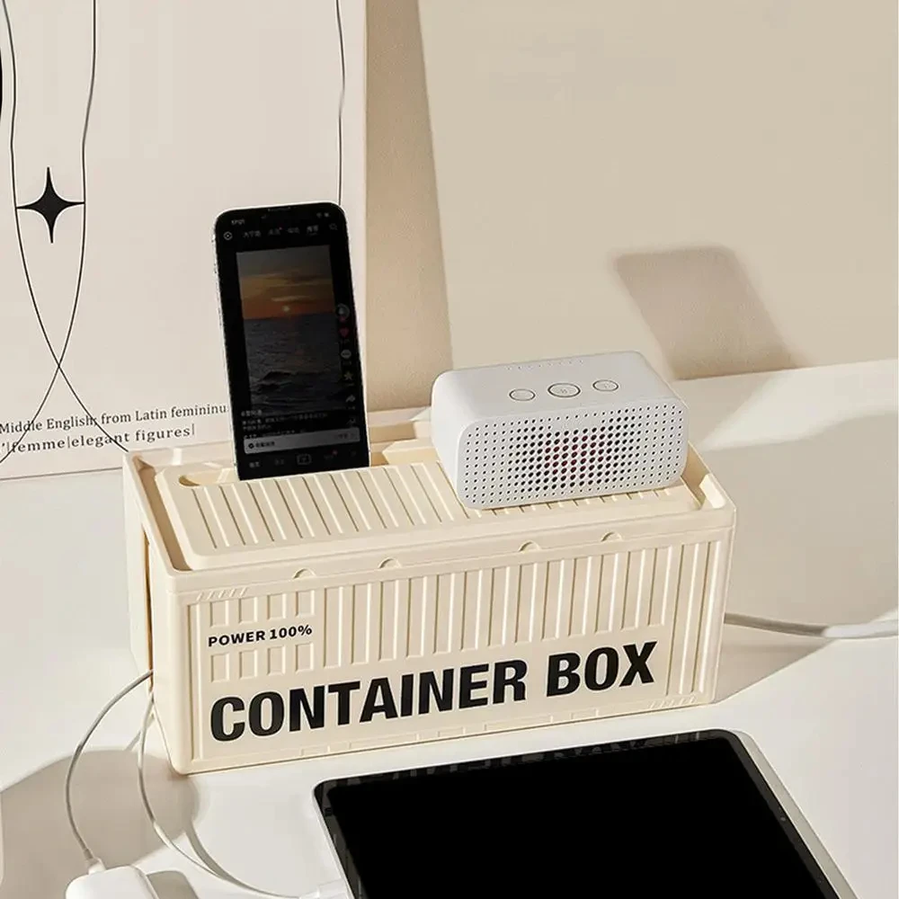 Cable Storage Box With Lid For Home Office High Capacity Cord Organizer SBoxpace Saving Desktop Socket Cable Management