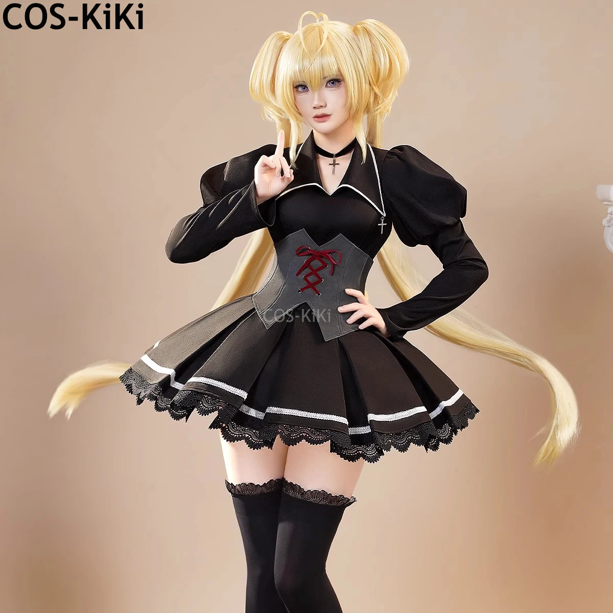 COS-KiKi Shugo Chara Tsukiyomi Utau Game Suit Sweet Lovely School Uniform Cosplay Costume Halloween Party Role Play Outfit Women