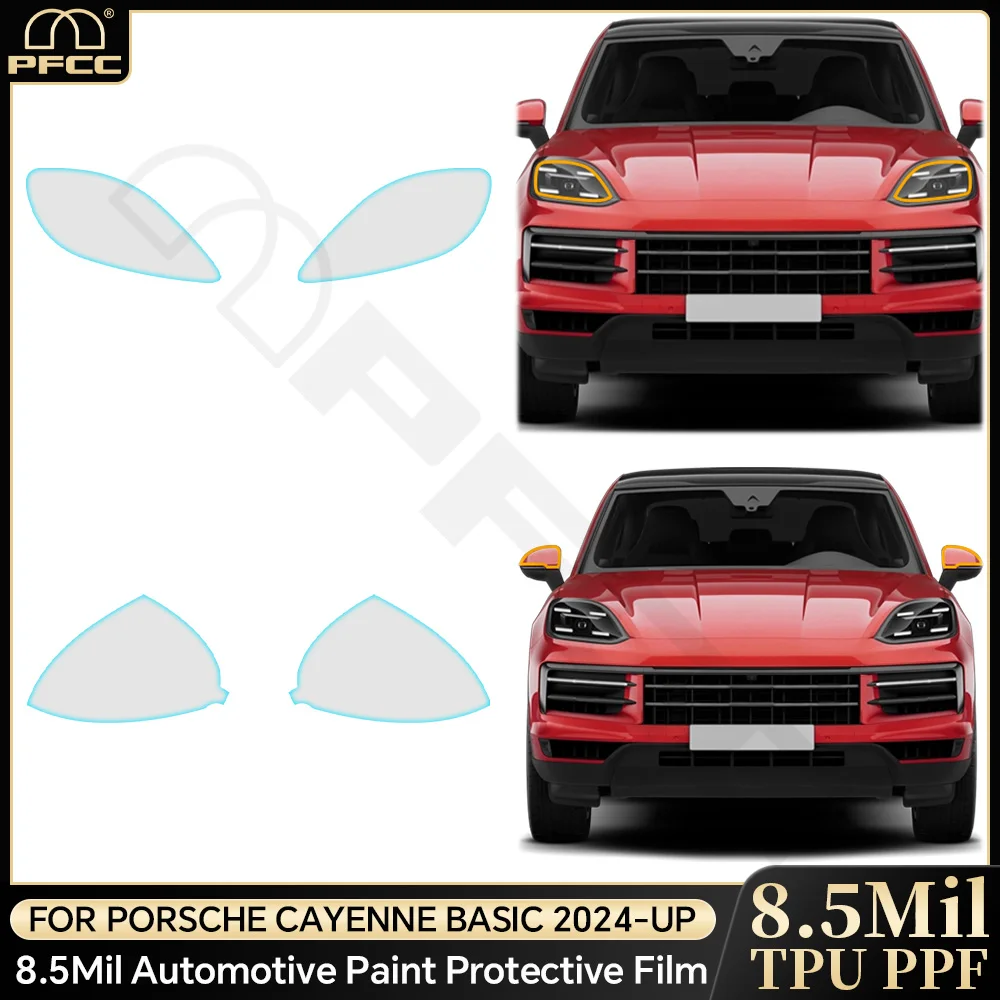 

Car Clear PPF Transparent Headlight Rearview Film Body Sticker Pre-Cut Paint Protection Film For Porsche Cayenne Basic 2024-up