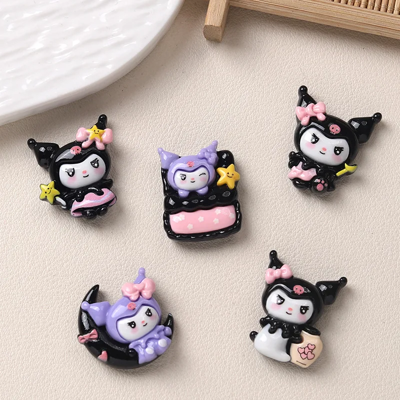 10Pcs New Mini Kawaii Cartoon Good night animal  Series Flat Bottom Scrapbook  DIY Jewelry Making Hairwear Accessorie A32