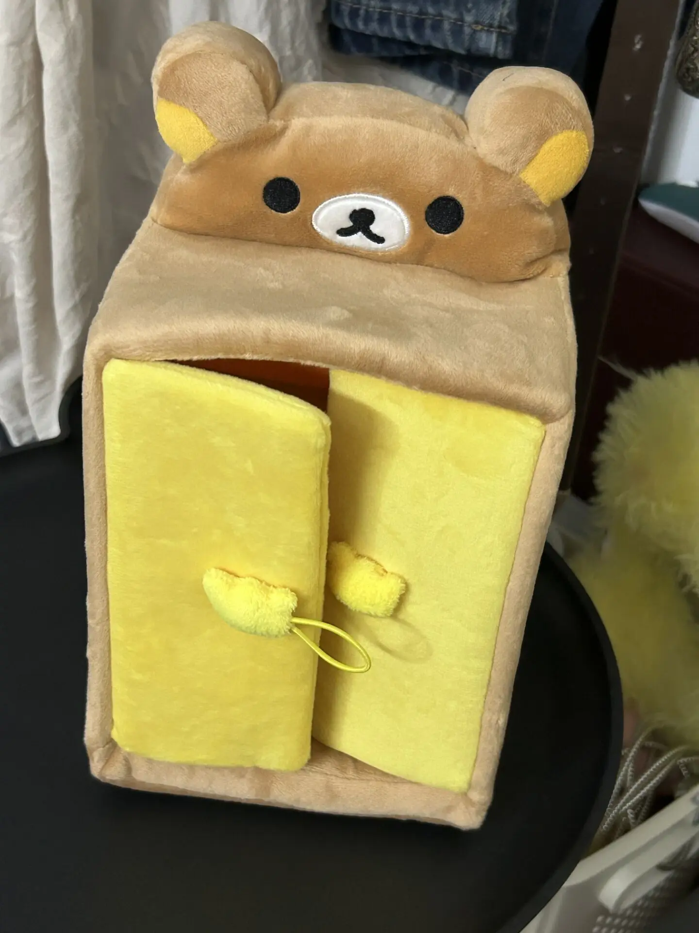 Rilakkuma Bear Peluche Scatola per guardaroba Custodia per cosmetici ripiena Contenitore per trucco Borse da tavolo per trucco per donne Ragazze Casa