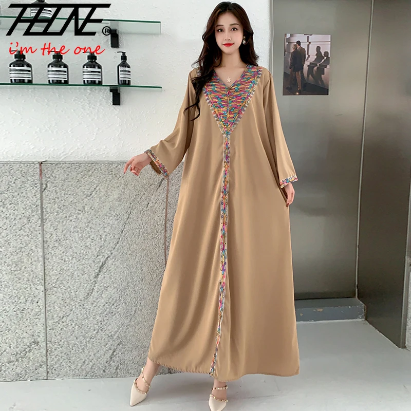 Fashion Summer Dress Women Clothing Bohemian Holiday Beach Boho Korean Style Loose Long Sleeve Vestidos De Mujer Robe Dresses